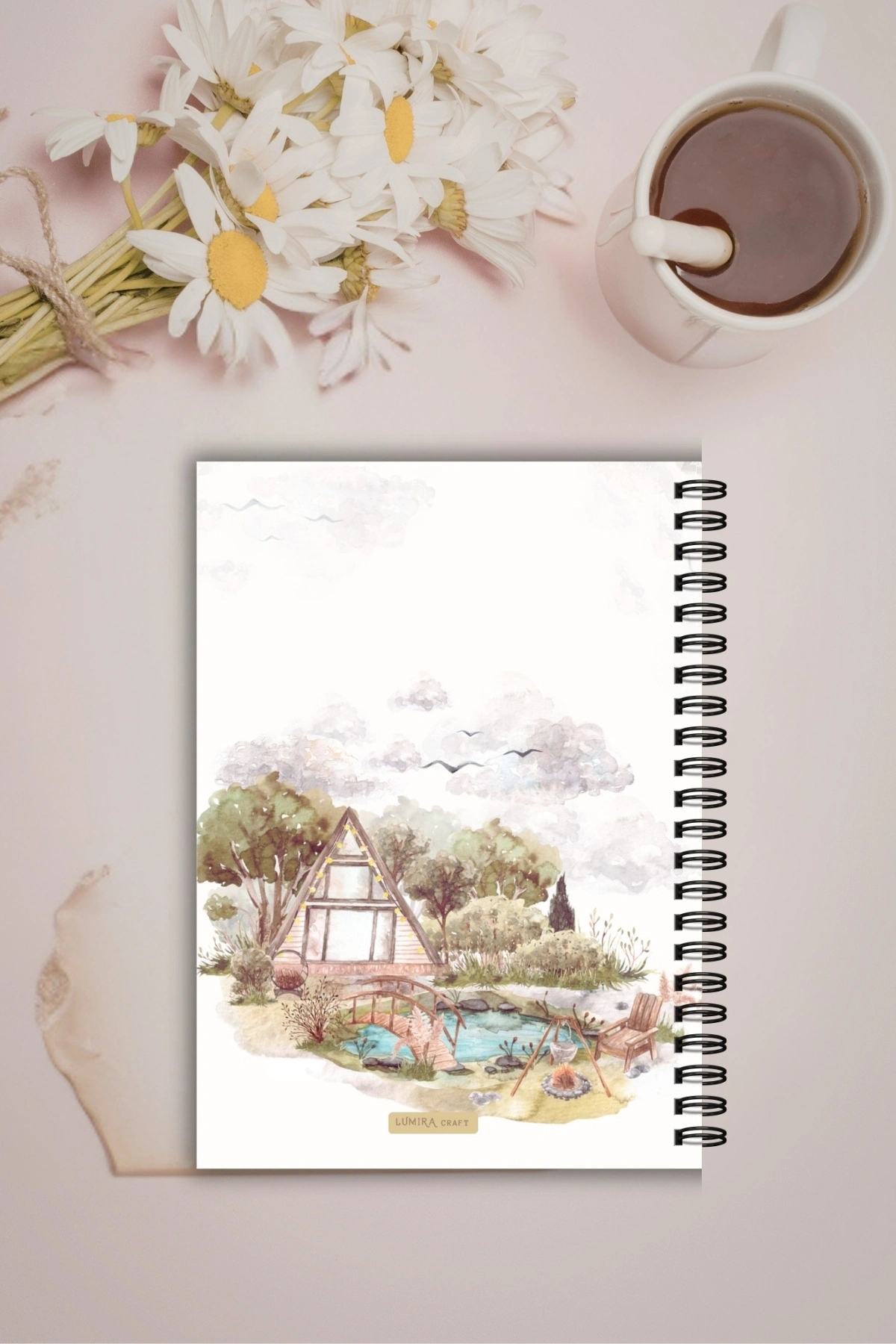 Ormanda Dağ Evi, A5-Günlük Planlayıcı , Daily Planner, To Do List-Konsept Not Defteri, Notepad