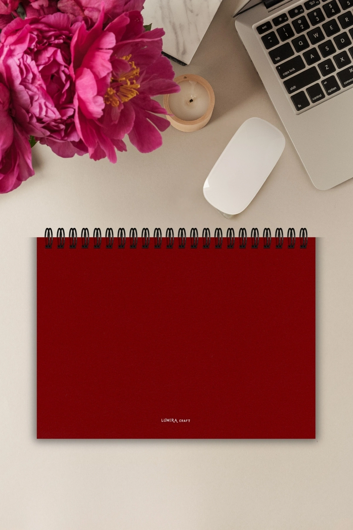 Kırmızı Nostaljik Kapak A5-Haftalık Planlayıcı , Weekly Planner, To Do List-Konsept Not Defter