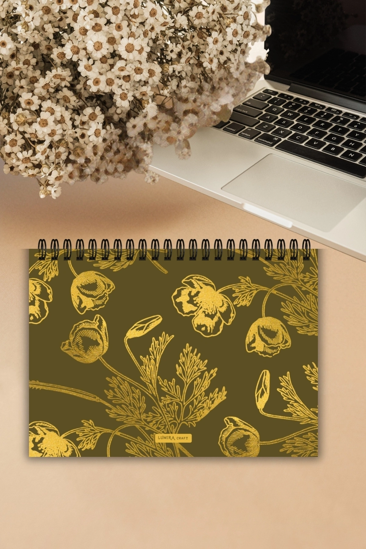 Altın Çiçek Tasarım A5-Haftalık Planlayıcı , Weekly Planner, To Do List-Konsept Not Defteri