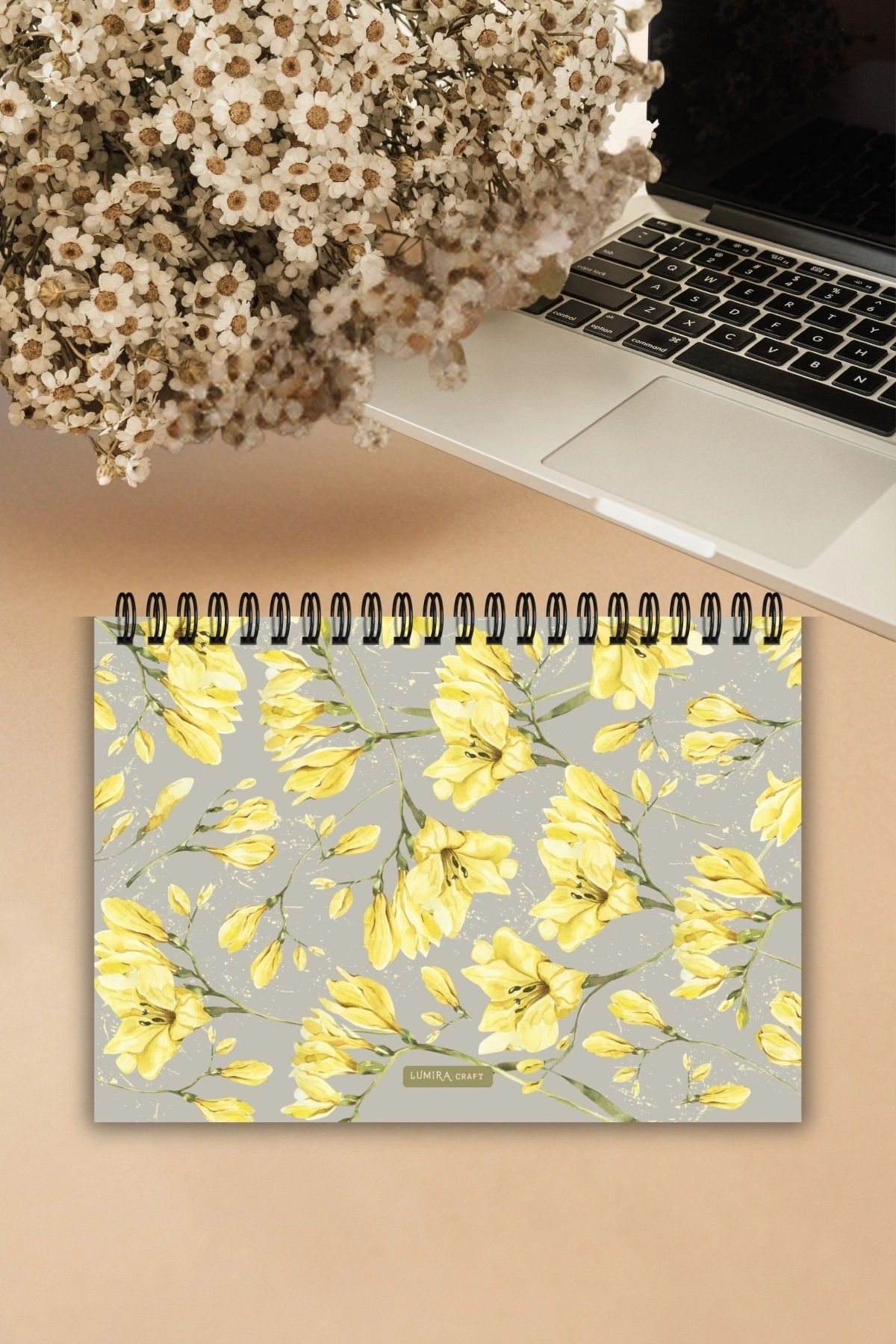 Sarı Çiçekli A5-Haftalık Planlayıcı , Weekly Planner, To Do List-Konsept Not Defteri