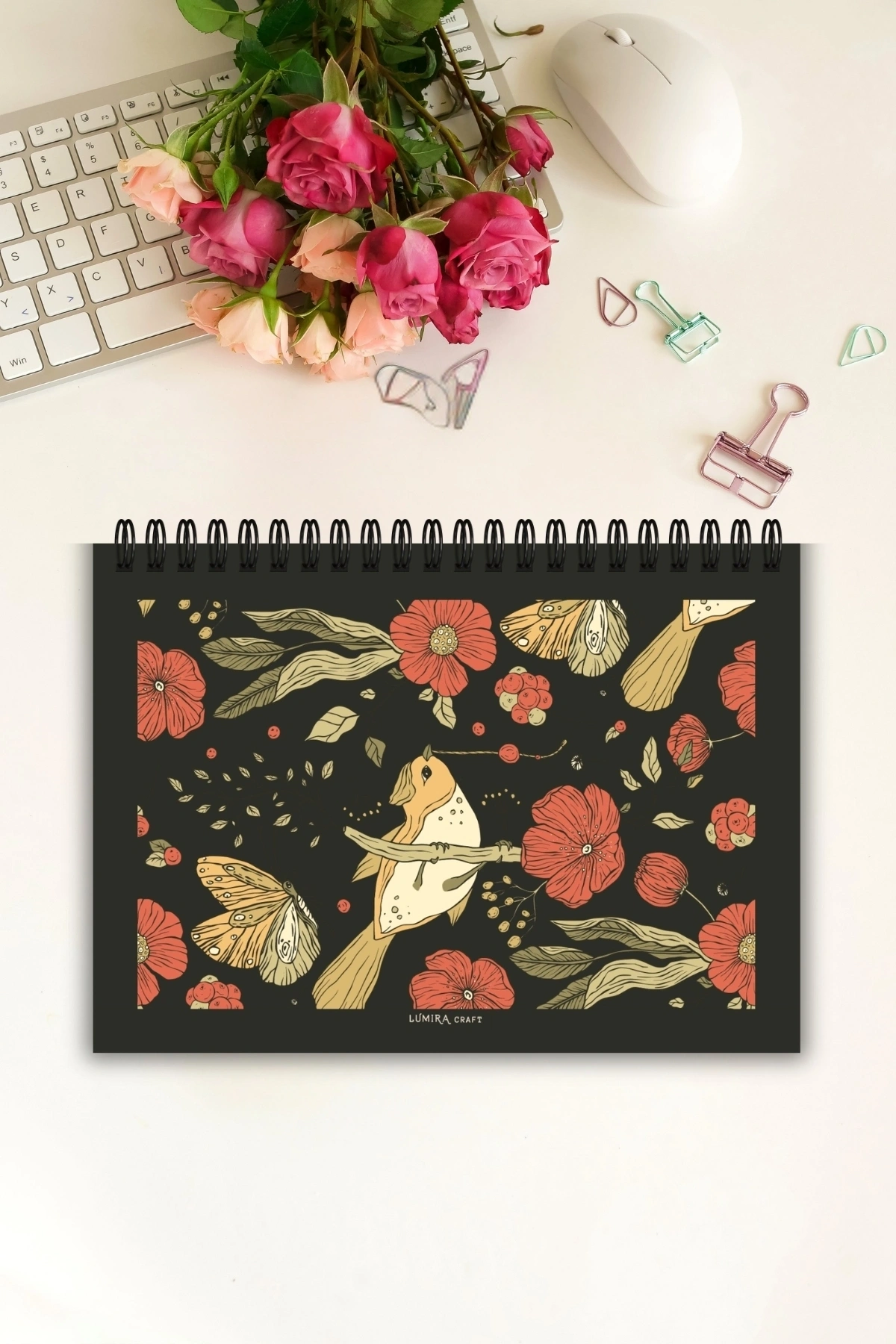Elegant Floral A5-Haftalık Planlayıcı , Weekly Planner, To Do List-Konsept Not Defteri, Notepad