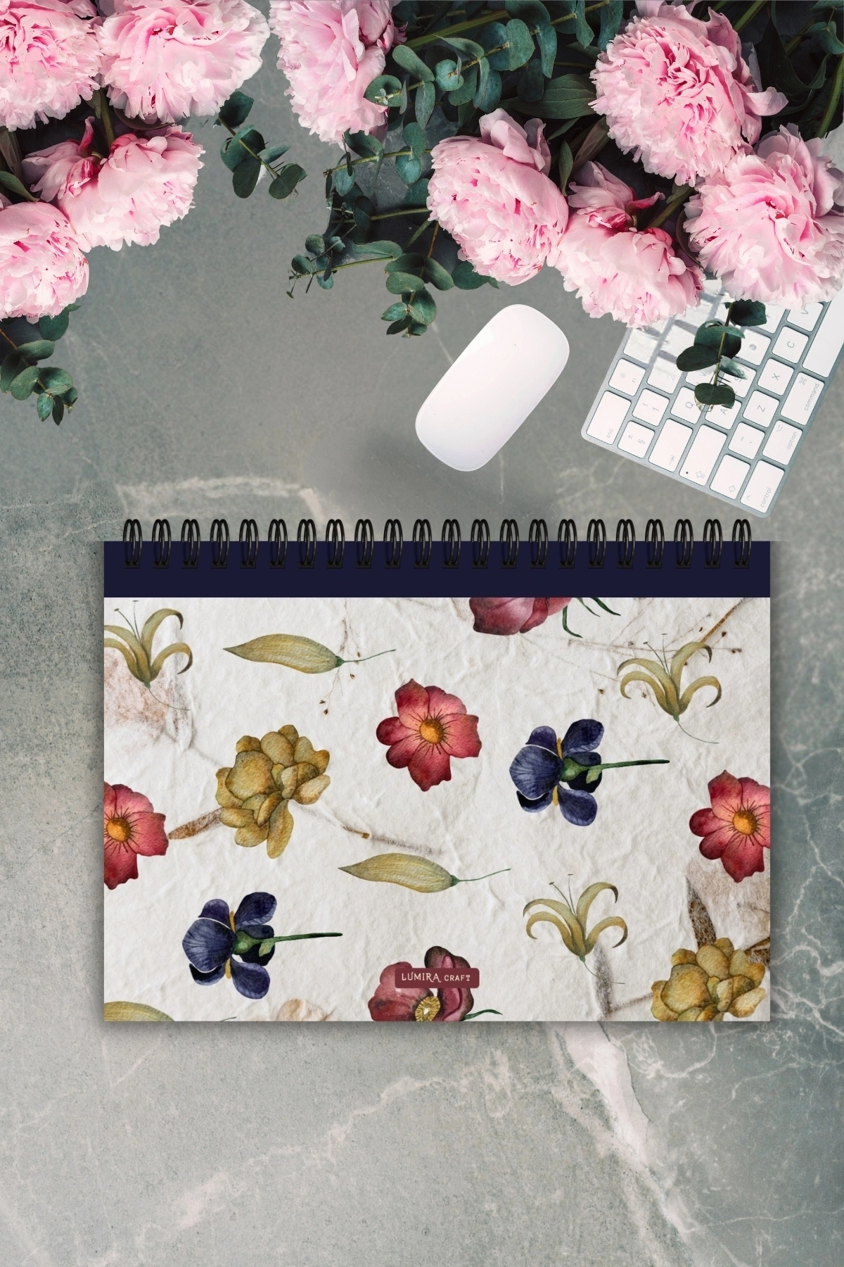 Renkli Çiçekler A5-Haftalık Planlayıcı , Weekly Planner, To Do List-Konsept Not Defteri, Notepad
