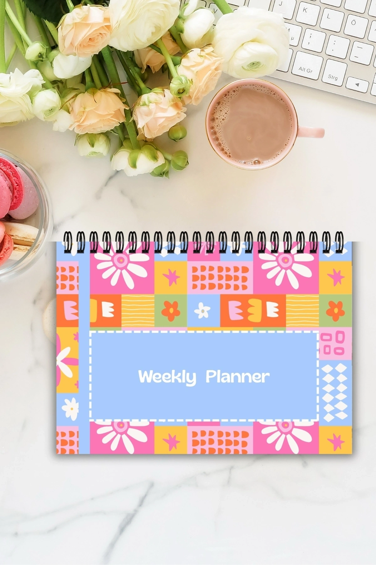 Soft Renkli Minimal A5-Haftalık Planlayıcı , Weekly Planner, To Do List-Konsept Not Defteri, Notepad