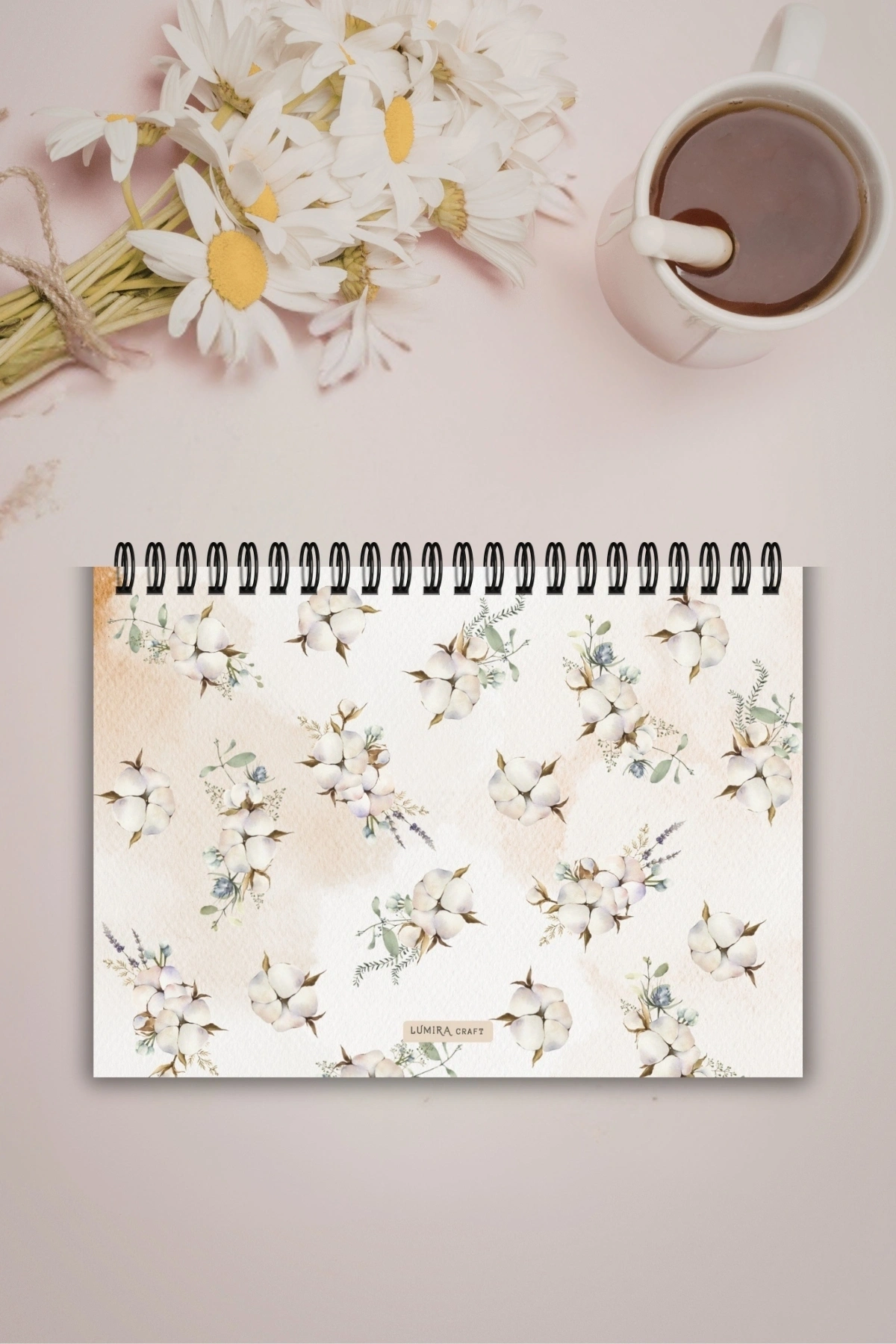 Pamuk Çiçeği A5-Haftalık Planlayıcı , Weekly Planner, To Do List-Konsept Not Defteri, Notepad