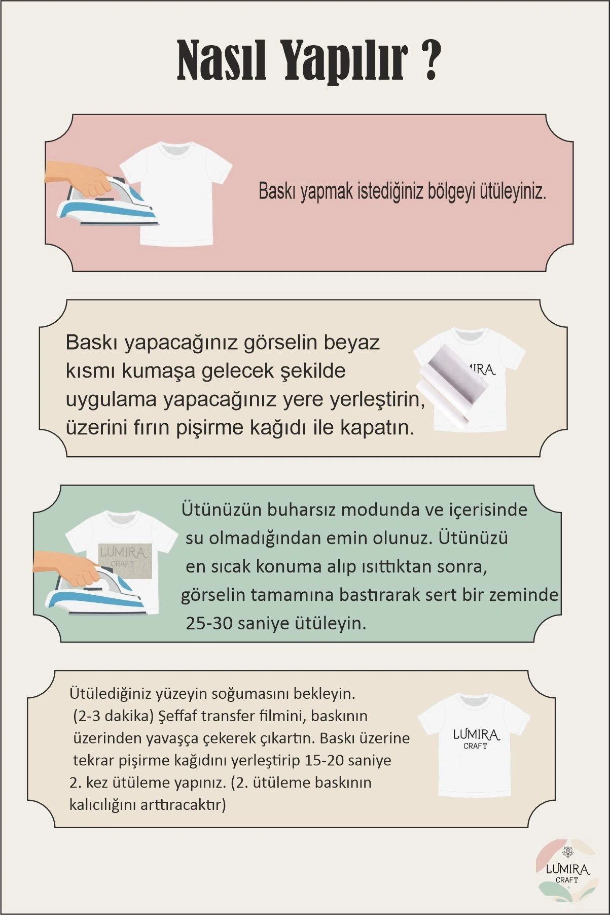 Kalpli Kuzucuk İyi Bayramlar, Mendil ve Kese Baskı Kağıdı, Kumaşa Ütü ile Yapışan DTF Transfer, Kurban Bayramı