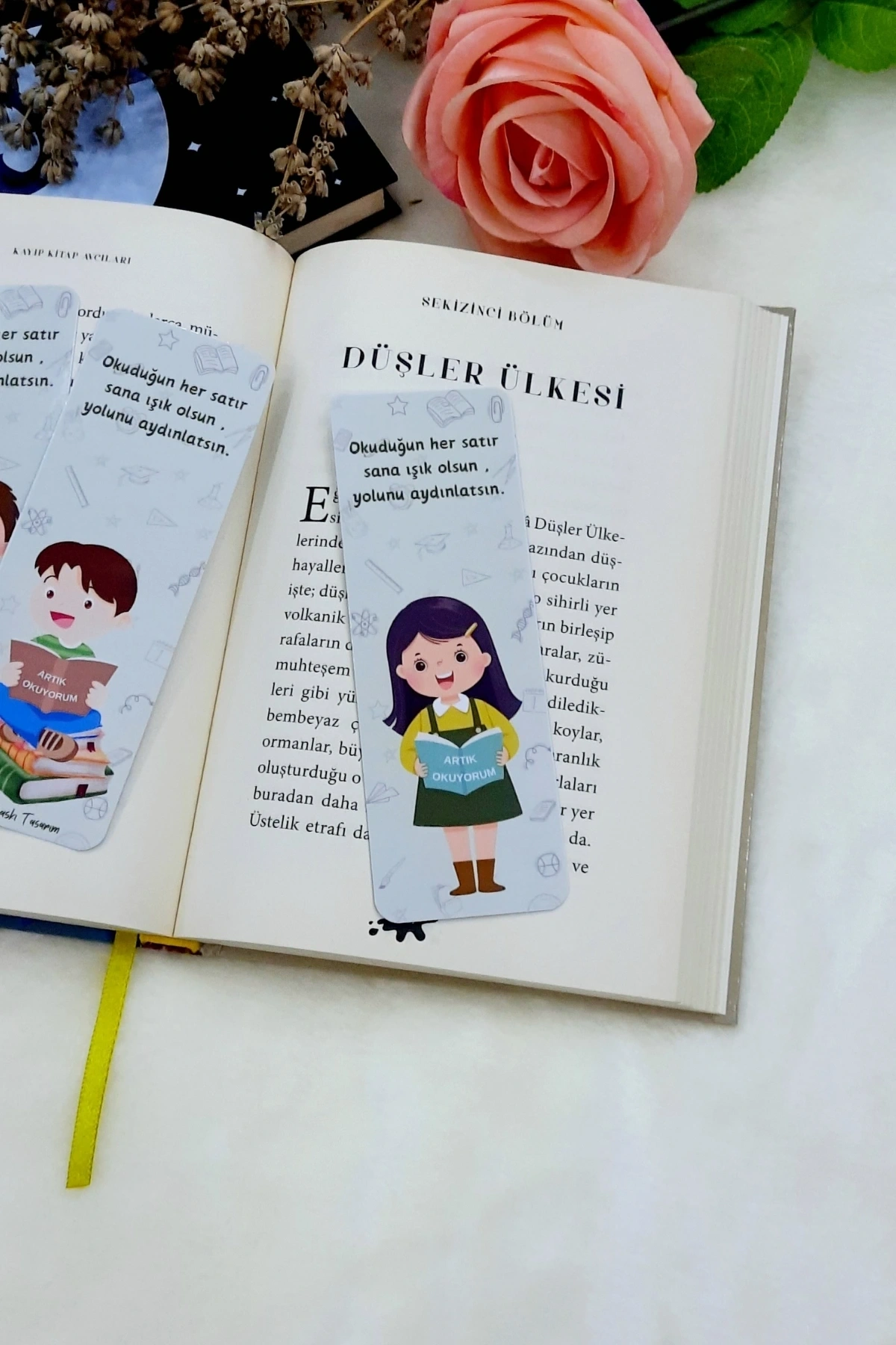 Artık Okuyorum Temalı Kitap Ayracı (4 Lü Set)