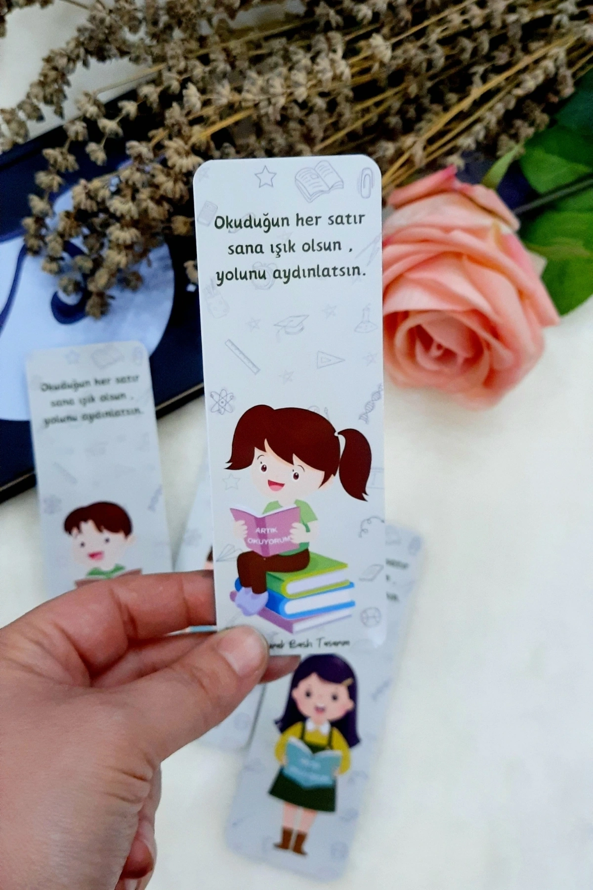 Artık Okuyorum Temalı Kitap Ayracı (4 Lü Set)