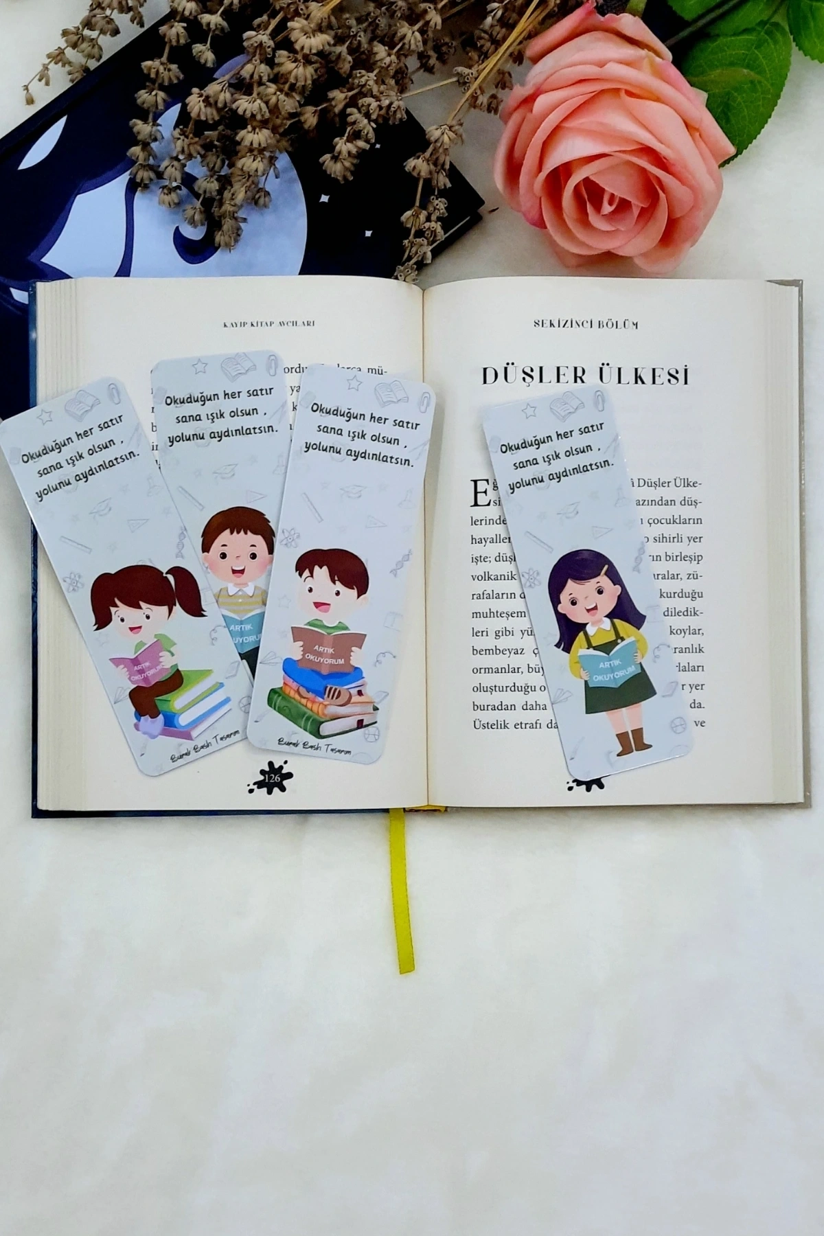 Artık Okuyorum Temalı Kitap Ayracı (4 Lü Set)