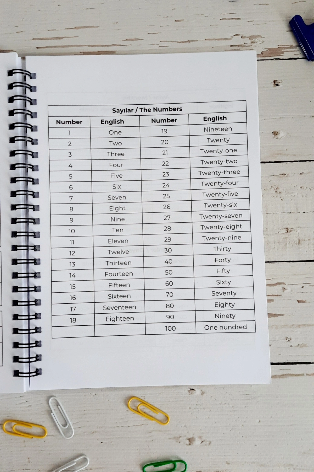 İngilizce Kelime Öğrenme ve Yazma Defteri / A-5 Telli Defter / A-1 / A-2- 250 Örnek Kelime