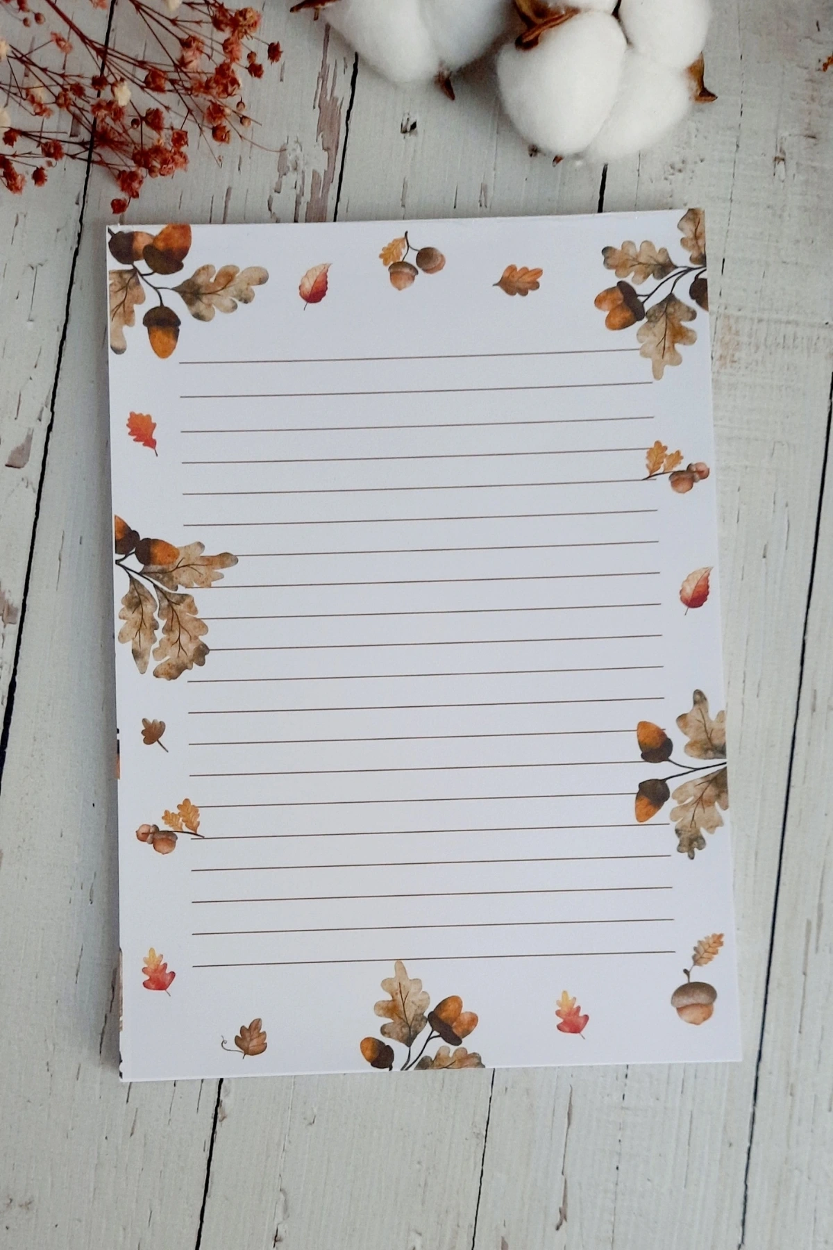 Meşe Palamutu Sonbahar Kış, A5 Notepad, Memopad, Bloknot, Defter, Not Defteri