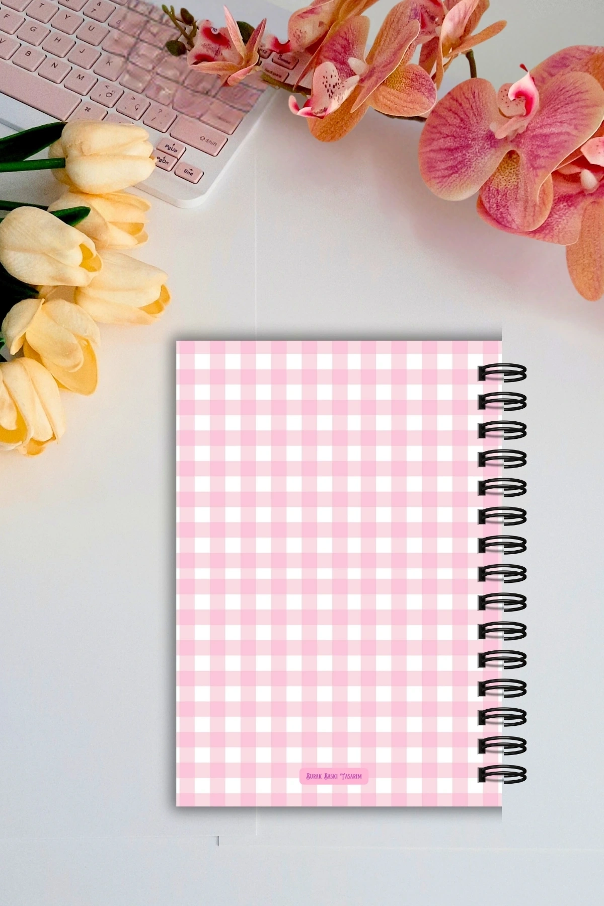 Pembe Pötikare Yemek Tarif Defteri / Tel Spiralli - 50 Yaprak-100 Sayfa / A5