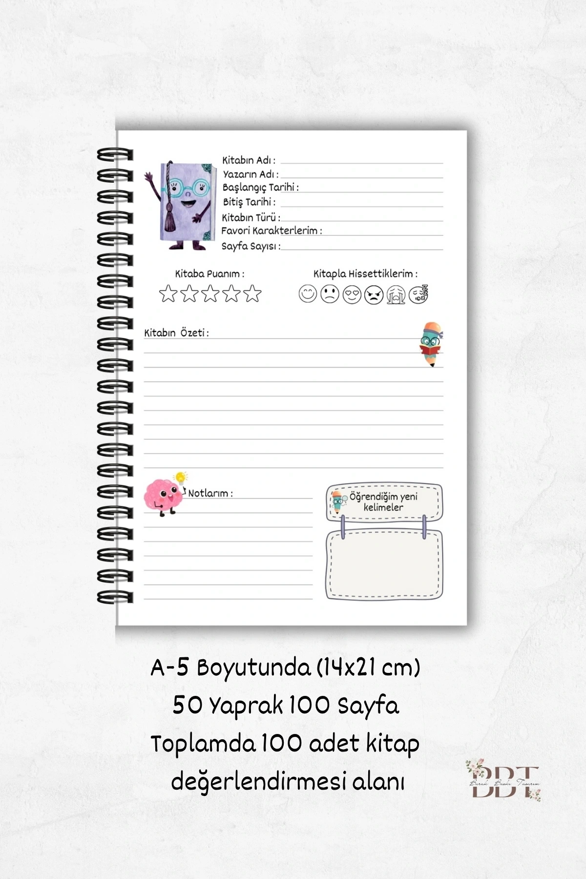 Renkli Erkek Çocuk Kitap Okuma Günlüğü, Çocuklar Için Günlük, Book Reading Daily