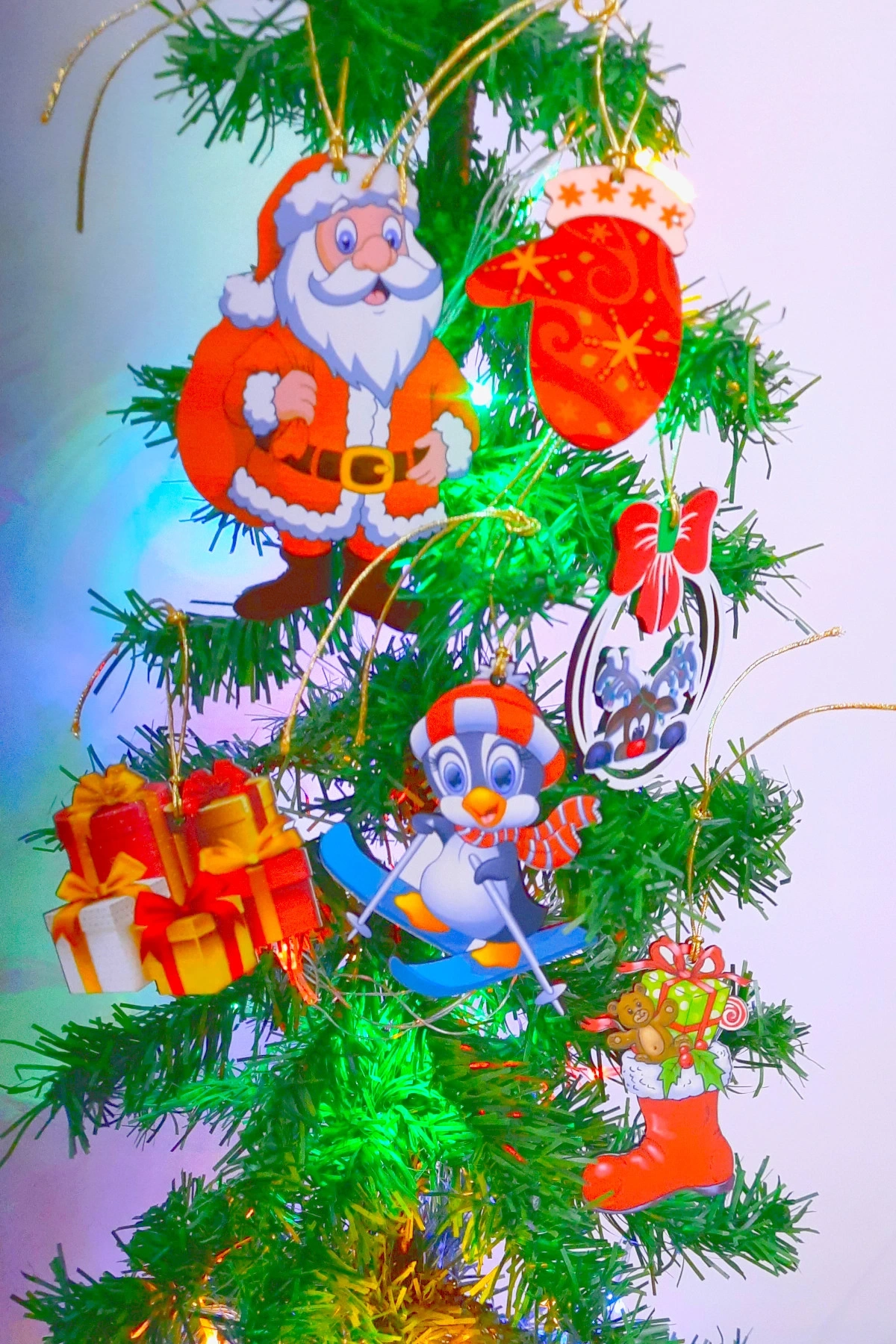 Yılbaşı Temalı Ahşap 6lı Set Ağaç Süsleri - SET 1