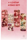 Kitap, Aşk, Sevgi, Gül Temalı 4Lü Kitap Ayracı Seti , Sevgililer Günü Hediye, Kitap Aşkı