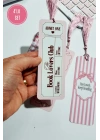 Pink Girls, Book Lovers Club, Pembe Kurdele, 4lü Püsküllü Kitap Ayracı Seti, Bookmark Pinks, Hediye