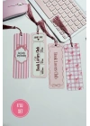 Pink Girls, Book Lovers Club, Pembe Kurdele, 4lü Püsküllü Kitap Ayracı Seti, Bookmark Pinks, Hediye