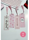Pink Girls, Book Lovers Club, Pembe Kurdele, 4lü Püsküllü Kitap Ayracı Seti, Bookmark Pinks, Hediye