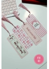 Pink Girls, Book Lovers Club, Pembe Kurdele, 4lü Püsküllü Kitap Ayracı Seti, Bookmark Pinks, Hediye