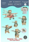 Teddy Bear, Kumaşa Baskı Yapılabilen Ütü ile Yapışan DTF Tekstil Transfer Baskı Kağıdı, Pilot Ayı