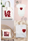 Örgü Görünümlü Love, Be Mine Kumaşa Ütü ile Yapışan DTF Transfer Baskı Kağıdı, Sevgililer Günü