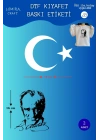 İmzalı Atatürk Resmi ve Beyaz Ay Yıldız Tasarım Kumaşa Ütü ile Yapışan DTF Transfer Baskı Kağıdı