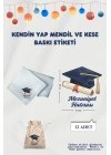 Mavi Kep Mezuniyet Hatırası-Mendil ve Kese Baskı Kağıdı, Ütü ile Yapışan DTF Transfer, Okuma Bayramı