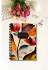 Renkli Çiçekli - A5 Boy Günlük Planlayıcı , Daily Planner, To Do List-Konsept Not Defteri, Notepad