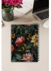 Gothic Çiçekler A5 Boy Günlük Planlayıcı , Daily Planner, To Do List-Konsept Not Defteri
