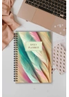 Renkli Kuş Tüyü, A5-Günlük Planlayıcı , Daily Planner, To Do List-Konsept Not Defteri, Notepad