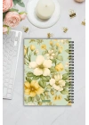 Soft Yeşil Çiçekli, A5-Günlük Planlayıcı , Daily Planner, To Do List-Konsept Not Defteri, Notepad