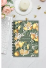 Limon Çiçeği, A5-Günlük Planlayıcı , Daily Planner, To Do List-Konsept Not Defteri, Notepad