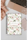 Pembe Çiçekli, A5-Günlük Planlayıcı , Daily Planner, To Do List-Konsept Not Defteri, Notepad