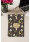 Vintage Çiçekli, A5-Günlük Planlayıcı , Daily Planner, To Do List-Konsept Not Defteri, Notepad