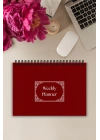 Kırmızı Nostaljik Kapak A5-Haftalık Planlayıcı , Weekly Planner, To Do List-Konsept Not Defter