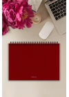 Kırmızı Nostaljik Kapak A5-Haftalık Planlayıcı , Weekly Planner, To Do List-Konsept Not Defter