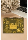 Altın Çiçek Tasarım A5-Haftalık Planlayıcı , Weekly Planner, To Do List-Konsept Not Defteri