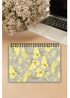 Sarı Çiçekli A5-Haftalık Planlayıcı , Weekly Planner, To Do List-Konsept Not Defteri