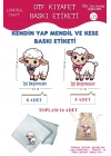 Kız Erkek Kuzular Mavi Pembe İyi Bayramlar, Mendil ve Kese Baskı Kağıdı, Kumaşa Ütü ile Yapışan DTF Transfer, Kurban Bayramı