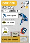 Batman Temalı İsme Özel 186 Adet Defter-Kalem-Kitap Etiketi