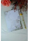 Beyaz Çiçekli A5 Notepad Memopad Bloknot Defter Not Kağıdı Not Defteri