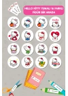 Hello Kitty Temalı İsme Özel 186 Adet Defter-Kalem-Kitap Etiketi