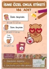 Kapibara Temalı  İsme Özel 186 Adet Defter-Kalem-Kitap Etiketi