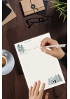 Karlı Orman Kareli Yılbaşı, A5 Notepad, Memopad, Bloknot, Not Defteri, Okul Defteri, Check List
