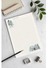 Karlı Orman Kareli Yılbaşı, A5 Notepad, Memopad, Bloknot, Not Defteri, Okul Defteri, Check List