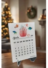 Mevsimler Temalı Mini Standlı Masa Üstü Takvimi 2026 Yılı