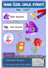 Okyanus Canlıları Temalı İsme Özel 186 Adet Defter-Kalem-Kitap Etiketi