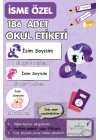 Poniler Temalı İsme Özel 186 Adet Defter-Kalem-Kitap Etiketi
