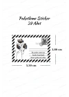 Siyah Gelincik Temalı Siyah Beyaz Posta Pulu Görünümlü Paketleme Sticker Set 39 Adet