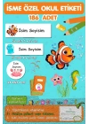 Sualtı Canlıları Temalı İsme Özel 186 Adet Defter-Kalem-Kitap Etiketi