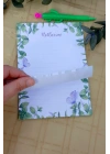 Yeşil Doğa ve Kelebek Tasarımlı A5 Notepad Memopad Bloknot Defter Not Kağıdı Not Defteri